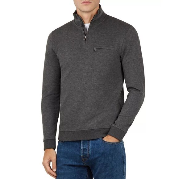 Ted Baker London Leevit Half-Zip Pullover, Dark Gray 1 (34) - Smart Casual - Picture 1 of 9
